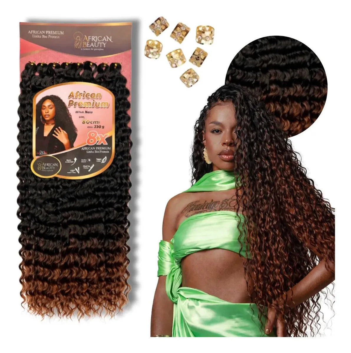 Biofibres à tresser au crochet -Marron ombré